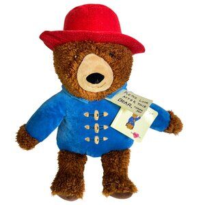 Paddington Bear Plush Kohls Cares 12" Honey-Brown Blue Duffel Coat Red Hat